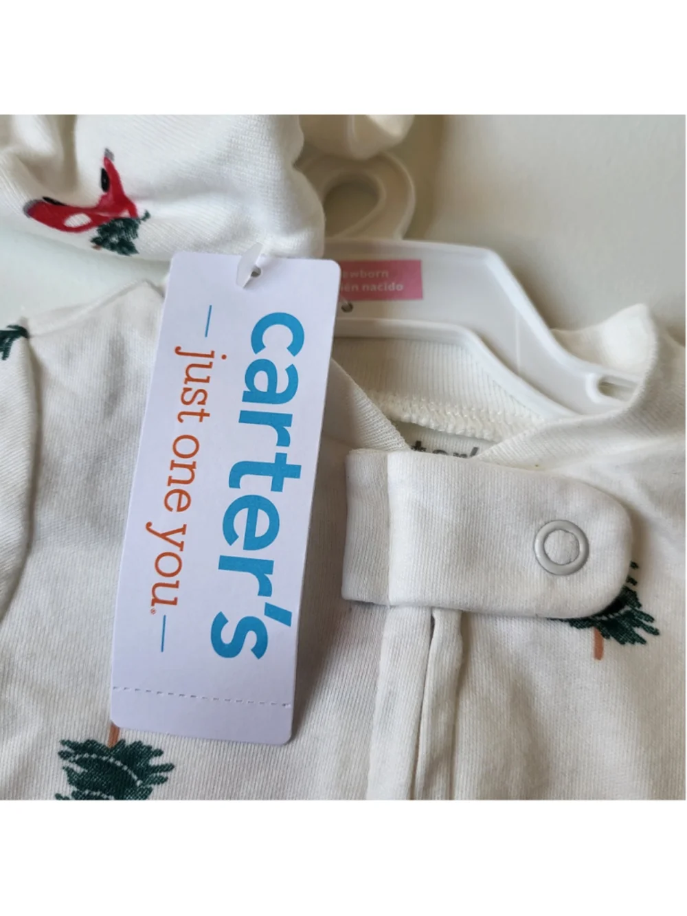 Newborn Carter's Just One You Christmas Reindeer Footed Pajamas & Hat Set – NWT